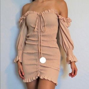 Rouched body con dress